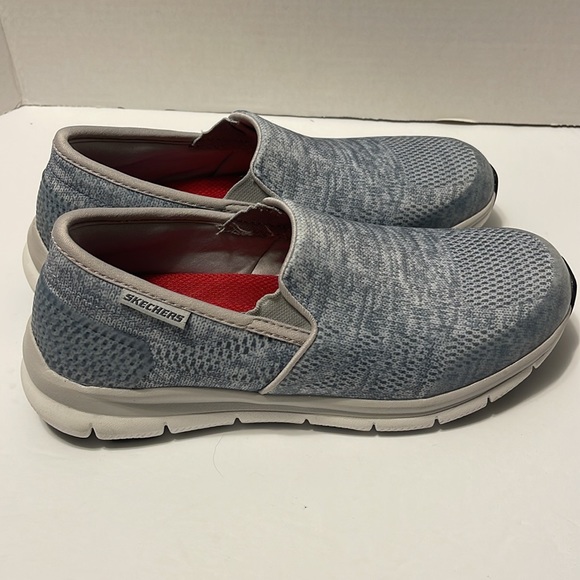 Skechers Slip Resistant Women’s Size 7.5 Gray Relaxed Fit Memory Foam Work Shoes - Picture 7 of 10